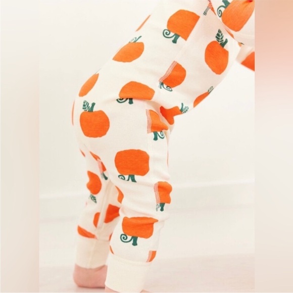 Hanna Andersson Organic Cotton, Pumpkin Halloween Fall Sleeper Onesie - Picture 3 of 6